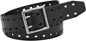 img 1 attached to 👗 Stylish and Versatile: Relic by Fossil Women's Double Prong Perforated PVC Belt - Accentuate your Outfits with Flair!