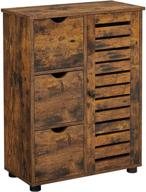 🏺 vasagle rustic brown storage cabinet with drawers, adjustable shelves - ideal for living room, kitchen, entryway logo