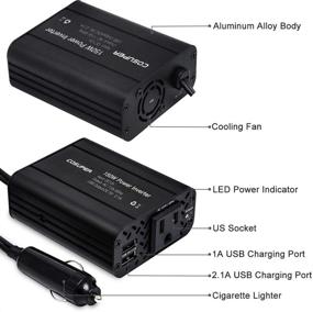 img 2 attached to 🚗 Soyond 150W Power Inverter: Car DC 12V to 110V AC Converter with 4.2A Dual USB Outlet Adapter in Black