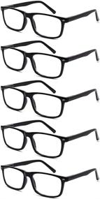 img 4 attached to 👓 High-Quality Black Reading Glasses: 5-Pack Spring Hinge Readers for Men and Women - Exceptional Value!