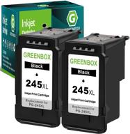🖨️ greenbox remanufactured 245xl black ink cartridge replacement for canon pixma mx492 mx490 mg2920 mg2420 mg2520 mg2522 ip2820 printer tray (2 pack) logo