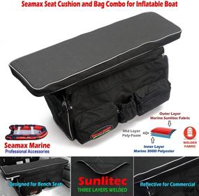 img 3 attached to Enhance Your Boating Comfort and Convenience with the Seamax Sunlitec Inflatable Boat Bench Seat Cushion and Detachable Seat Bag Combo!