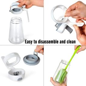 img 2 attached to 🍶 Convenient Oil Dispenser Bottle (22oz) - Auto Flip Glass Olive Oil Non-Drip Spout, Non-Slip Handle, Leakproof Kitchen Oil and Vinegar Dispenser with 2-pcs Traceless Hook