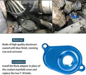 img 3 attached to 🔧 Engine Oil Cooler Flush Kit for 2003-2010 Ford Diesel with Blue Aluminum Flush Adapter - 6.0L Powerstroke
