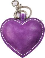 leather heart keychain holder purple logo