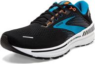 men's athletic shoes: brooks adrenaline in alloy grey and black logo
