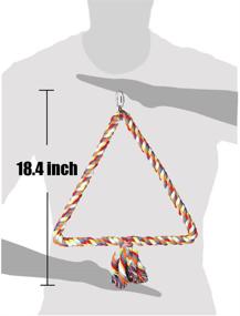 img 1 attached to 🐦 Entertain Your Parrot with the KINTOR Big Triangle Rope Swing Bird Toy - Perfect for Conure and African Grey Cages