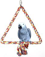 🐦 entertain your parrot with the kintor big triangle rope swing bird toy - perfect for conure and african grey cages logo