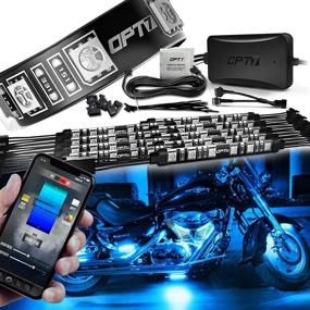 img 4 attached to 🚦 OPT7 Aura Pro Motorcycle LED Light Kit - Smart Brake, RGB Multi-Color Bike Underglow Neon Light with Bluetooth APP Control - Cruisers Motorcycle Under Glow Strips Switch, 10pc, IP67 Waterproof 12V - Compatible with iOS and Android