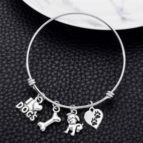 img 3 attached to 🐾 Charming ODLADM Dog Charms Bracelet: Delightful Paw Print Jewelry Gift for Dog Lovers