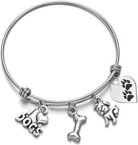 img 4 attached to 🐾 Charming ODLADM Dog Charms Bracelet: Delightful Paw Print Jewelry Gift for Dog Lovers