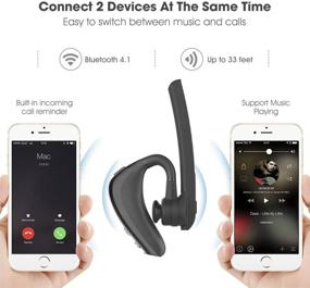 img 2 attached to 🎧 AKIZAN Bluetooth Headset: Single Ear Bluetooth Earpiece for Cellphones - Perfect for Driving, Office, Trucker Driver - Compatible with iPhone and Smart Cell Phones