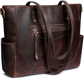 img 4 attached to S ZONE Vintage Genuine Shoulder Crossbody Women's Handbags & Wallets for Totes