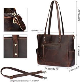 img 1 attached to S ZONE Vintage Genuine Shoulder Crossbody Women's Handbags & Wallets for Totes