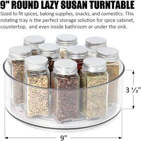 img 3 attached to 🔄 Efficient 2 Pack Lazy Susan - Clear Round Plastic Rotating Turntable for Organized Cabinet, Pantry, and Fridge Storage - Perfect Kitchen and Vanity Spinning Organizer for Spices and Condiments