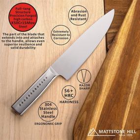 img 3 attached to Ultimate Precision: MATTSTONE HILL 9 Inch Chef Knife - Professional Grade German Steel and Stainless Steel Handle