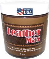 leather max large project 8 fl oz jar refinish - easy instructions, restore any material: furniture, jacket, sofa, car seat - bonded, pleather, genuine leather - dark brown logo