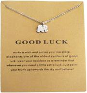 🐘 rostivo elephant necklace for women girls - good luck elephant pendant with message card - perfect gift for elephant lovers - silver logo