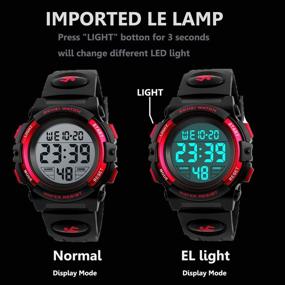 img 2 attached to Waterproof LED Sports Watch for Boys, Camouflage Digital Wristwatch for Kids, Girls, and Children
