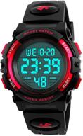 waterproof led sports watch for boys, camouflage digital wristwatch for kids, girls, and children logo