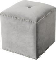 allen glam velvet ottoman smoke logo