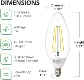 img 2 attached to 🔆 Enhance Your Space with Sunco Lighting's Candelabra Filament Decorative Industrial Electrical Products!