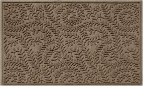 img 4 attached to 🏠 Durable Waterhog Door Mat, 3' x 5', Made in USA - Skid Resistant, Indoor/Outdoor, Boxwood Collection - Khaki/Camel
