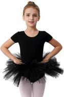 👗 sparkling short sleeve glitter dance ballet tutu leotard ballerina outfit for toddler girls - mdnmd logo