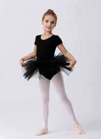 img 1 attached to 👗 Sparkling Short Sleeve Glitter Dance Ballet Tutu Leotard Ballerina Outfit for Toddler Girls - MdnMd