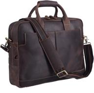 polare genuine leather briefcase shoulder logo