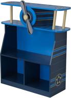 ✈️ blue kidkraft wooden airplane bookcase - 3 shelves, spinning propeller - ideal gift for ages 3+ (29 x 10.2 x 31.8") logo