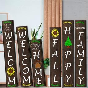 img 3 attached to 🏡 Transform Your Home with 45pcs Reusable Welcome Stencils: Perfect for Wood, Porch, Front Door, and Wall Décor! Fall into Happiness with Large Vertical Happy Family Home Welcome Sign Stencil - Includes Unique Seasonal Phrases, Letter Stencils, and Numbers