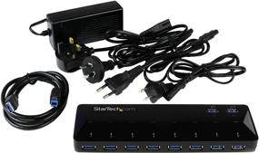 img 1 attached to Black USB 3.0 Hub with 10 Ports - 8 x USB-A + 2 x Fast Charge USB-A Ports - Multi Port Powered USB Hub with Charge & Sync Functionality (ST103008U2C)