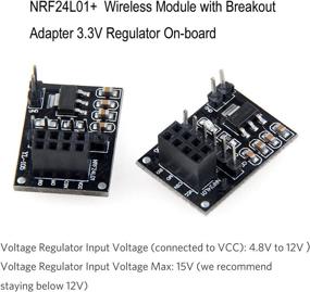 img 1 attached to 📡 MakerFocus 3pcs NRF24L01+PA+LNA Wireless Transceiver Module with Antenna - 2.4G 1100m Range for Arduino, including 3pcs NRF24L01+ Breakout Adapters with 3.3V Regulator