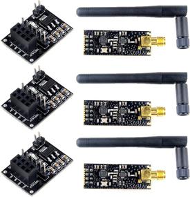 img 4 attached to 📡 MakerFocus 3pcs NRF24L01+PA+LNA Wireless Transceiver Module with Antenna - 2.4G 1100m Range for Arduino, including 3pcs NRF24L01+ Breakout Adapters with 3.3V Regulator