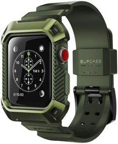 img 4 attached to Чехол Supcase Unicorn Beetle Pro для Apple Watch 3 - Прочная тёмно-зелёная защита для Apple Watch Series 3/2/1 (42мм) с ремешками