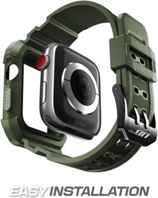 img 1 attached to Чехол Supcase Unicorn Beetle Pro для Apple Watch 3 - Прочная тёмно-зелёная защита для Apple Watch Series 3/2/1 (42мм) с ремешками