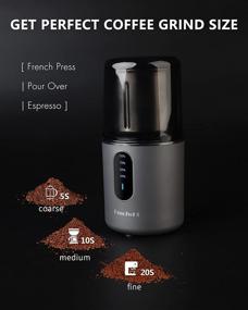 img 2 attached to Cordless Electric Coffee Grinder, DmofwHi - USB Rechargeable, 200W, Stainless Steel Blade, Removable Bowl - French Grind for Coffee, Spices, Seeds - Grey