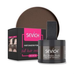 img 4 attached to 👩 Sevich Instant Hair Shadow - Quick Cover Grey Hair Root Concealer with Puff Touch, 4g Dark Brown