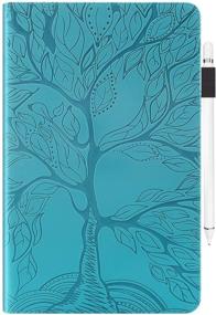 img 3 attached to 📚 Slim Premium PU Leather Folio Stand Cover Shell for Samsung Galaxy Tab S7 11 inch Tablet - Turquoise with Pencil Holder, Card Pocket, and Elastic Belt