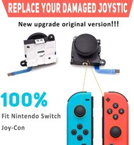 img 3 attached to iiwey 4-Pack Replacement Joystick for Nintendo Switch Joy-Con - 3D Analog Thumb Stick, Includes 2 Pack Metal Latch and Y1.5 Original Screwdrivers, Fixes Drift - Replacement for Switch Joycon Joystick