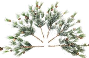 img 3 attached to CraftMore Smokey Pine Pick Set of 6 - Enhance Your Christmas Décor with Versatility and Elegance