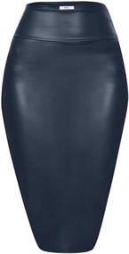 img 4 attached to Leather Pencil Bodycon Burgundy XX Large Women's Clothing