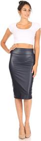 img 2 attached to Leather Pencil Bodycon Burgundy XX Large Women's Clothing
