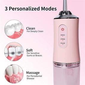 img 2 attached to 💦 Professional Cordless Electric Water Flosser - Portable and Waterproof with 220ml Water Tank, 3 Operating Modes for Effective Dental Cleaning