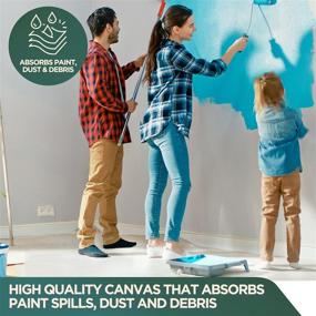 img 2 attached to 🎨 CCS Chicago Canvas & Supply - All Purpose Canvas Drop Cloth: 2 Piece Set, 14x16 ft - Washable Reusable Duck Fabric for Floor & Furniture Protection, Paint & Dust Barrier