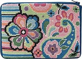 img 4 attached to Stitch Needlepoint Cosmetic Pastel Paisley