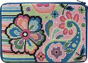 img 2 attached to Stitch Needlepoint Cosmetic Pastel Paisley