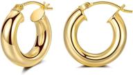 👂 stylish gold hoop earrings for women: chunky, lightweight 14k gold plated jewelry gifts (20mm/30mm/40mm/50mm) logo