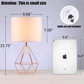 img 3 attached to 💡 Contemporary Rose Gold Hollow Base Table Lamp with White Fabric Shade for Living Room and Bedroom Décor